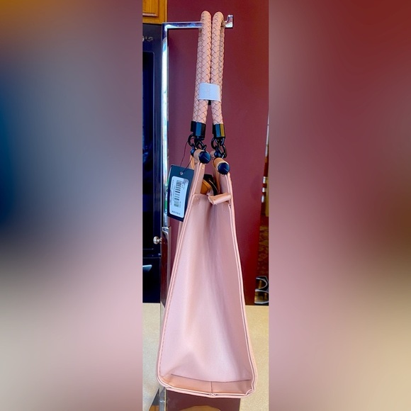 BADGLEY MISCHKA Pink Vegan Leather Crossbody Satchel, NWT - Picture 4 of 11